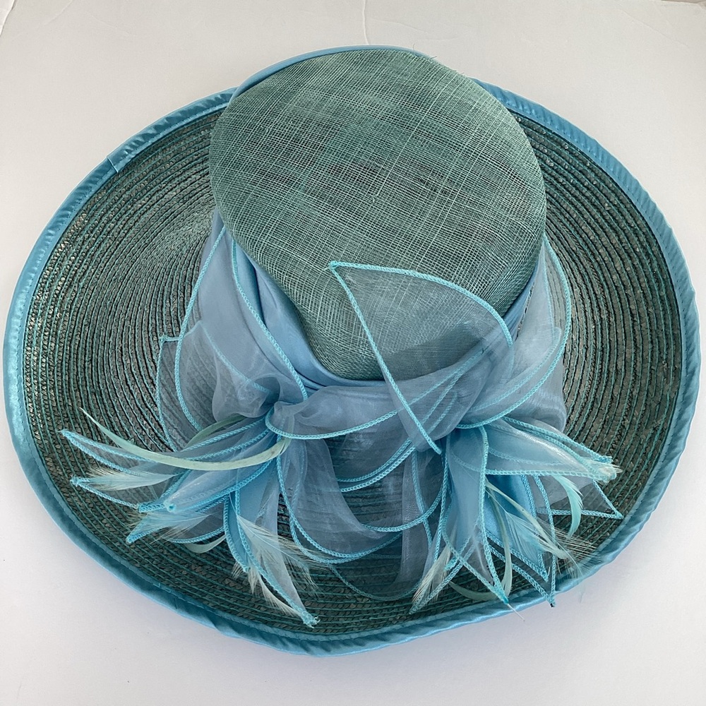 Fine Millinery by August Accessories Blue Wide-Brimmed Hat